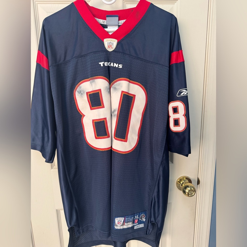 Andre Johnson NFL Houston Texans Jersey With Issues Reebok On Field XL Length +2